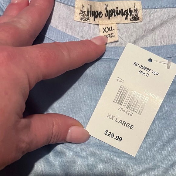 Nwt xxl 2x rainbow ombre top - Picture 2 of 2